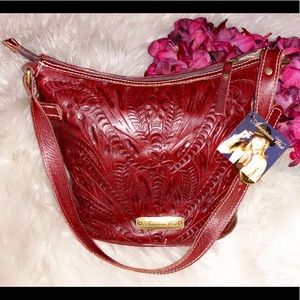 🆕AMERICAN WEST Brown Embossed Leather Shoulder Bag